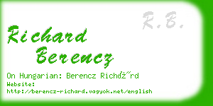 richard berencz business card